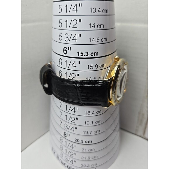 Futura Sun Moon Skeleton Dial Quartz Watch Womens Black New Battery Gold Tone - Picture 7 of 12